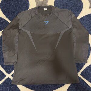 Gymshark Onyx 5.0 Black / Blue Seamless Long Sleeve T-Shirt